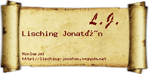 Lisching Jonatán névjegykártya